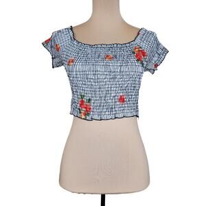 Hello Miss Stretchy Smocked Floral Crop Top